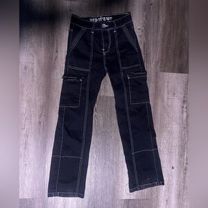 Women's VIP Jeans  Black Cargo Pants skater Y2K look utility
